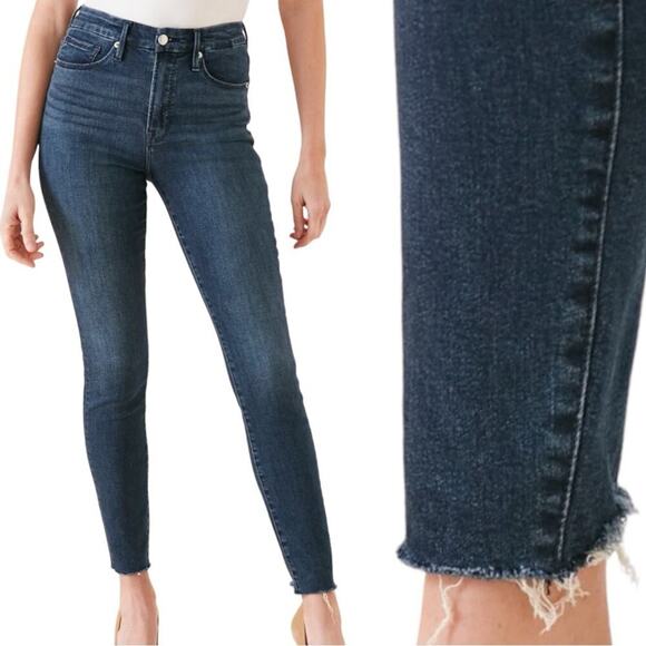 NWT Good American Chewed Hem Super Stretch High-rise Jeans Size 2 26 - Picture 1 of 9
